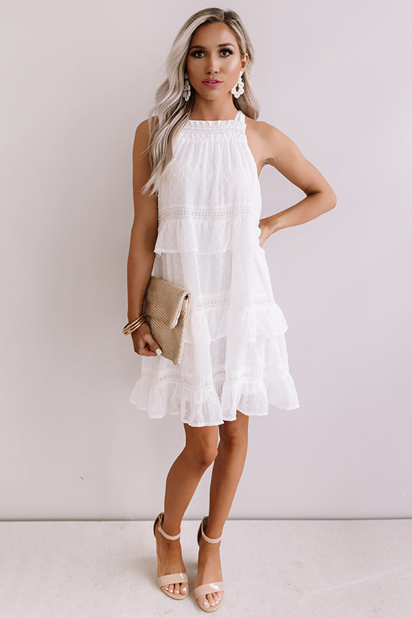 About A Twirl Ruffle Dress In White ...